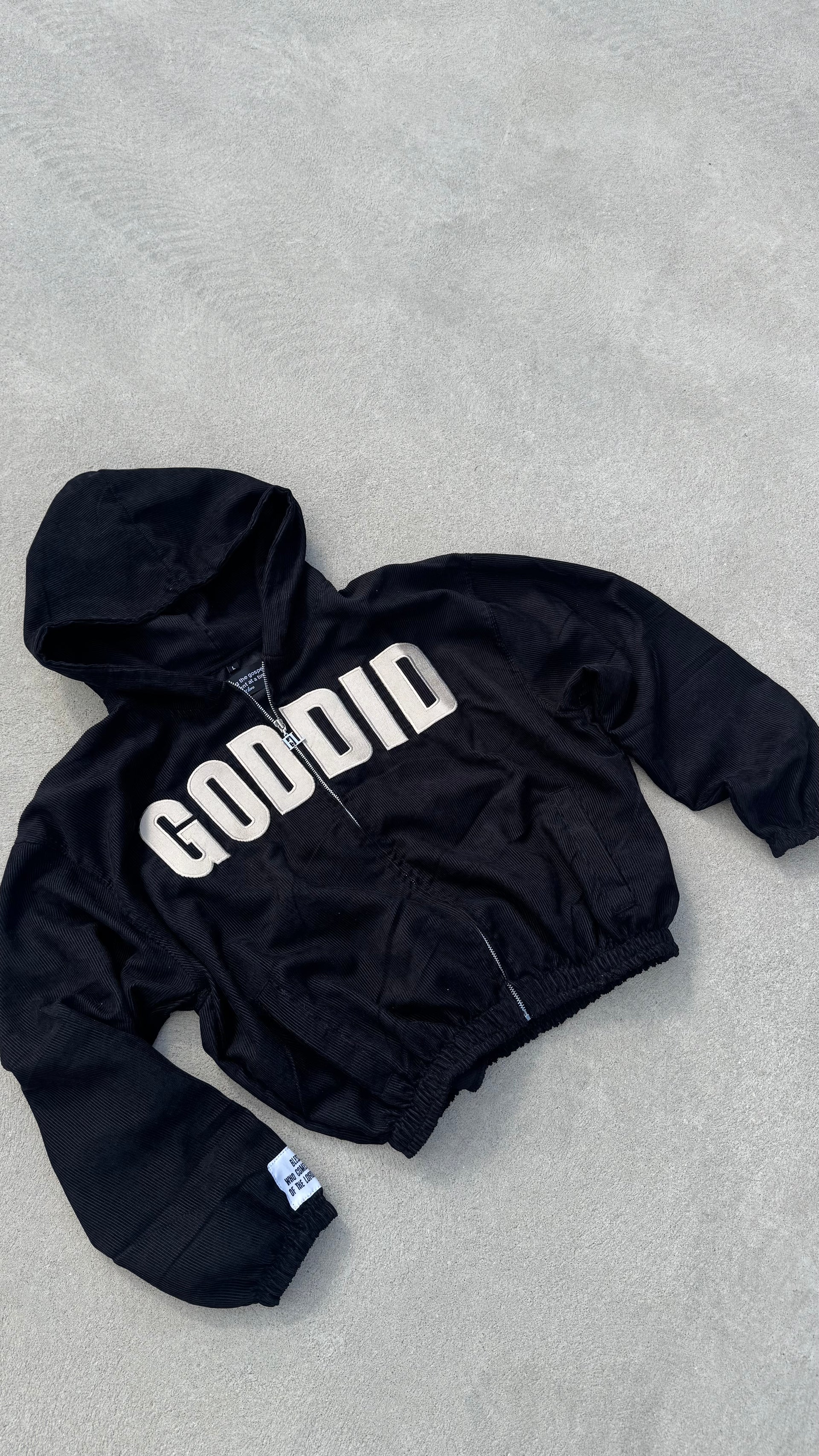 God Did Corduroy Hoodie (Black)
