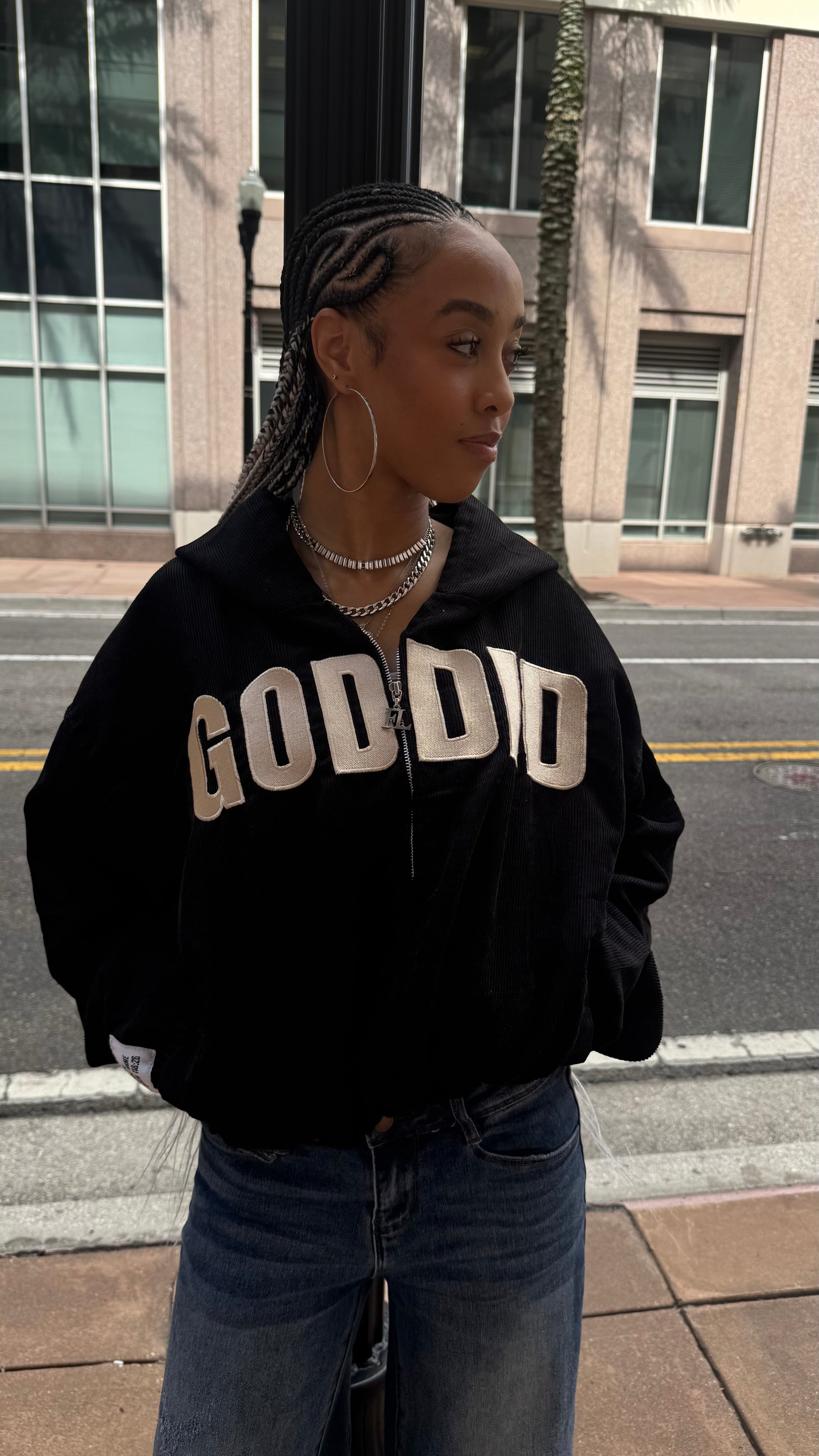 God Did Corduroy Hoodie (Black)